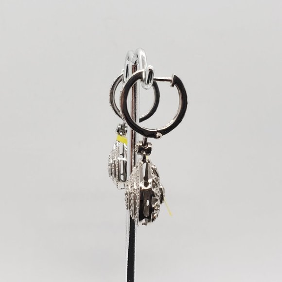 Diamond Sterling Silver Reversible Earrings TGW 0.20 cts - Picture 6 of 14